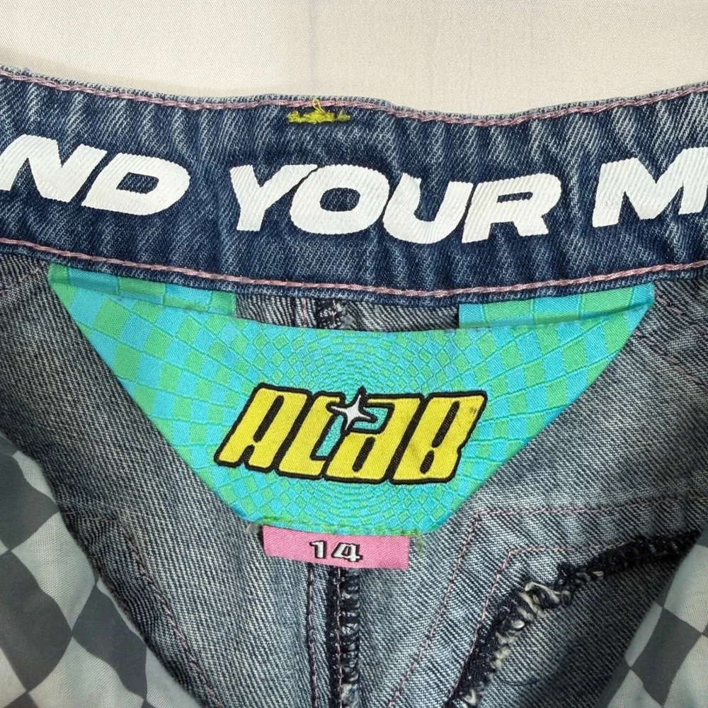 ALAB Denim Jorts Shorts Womens Size 14 (36 waist) Blue Y2K Skate Star Logo